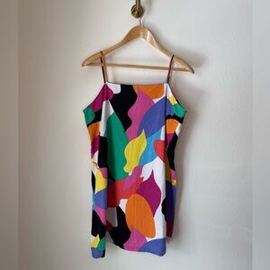 A New Day Women’s Abstract Print Linen Blend Slip Dress Size L